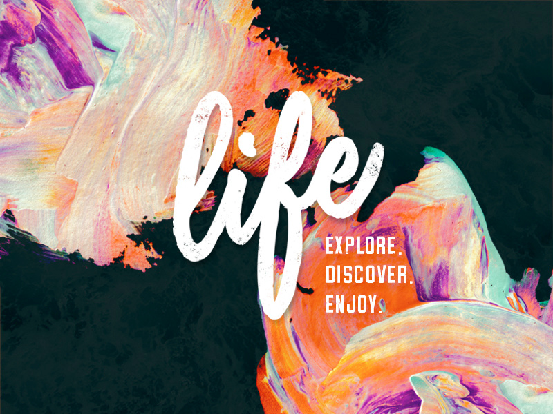 Life is Colorful abstract vibrant swirl marble paint