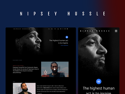 Nipsey Hussle Website Design debut design dribbble responsive simple website