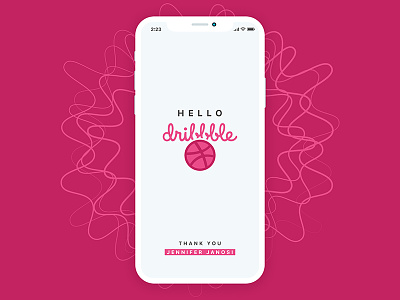 Hello Dribble — Thank You Jennifer Janosi debut dribbble first shot hello phone simple