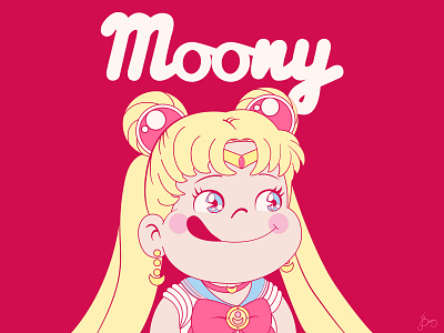 Moony adobe illustrator adobeillustrator big eyes character design characters design digital illustration illustration milky peko chan pink sailor moon sailormoon usagi vector vector art