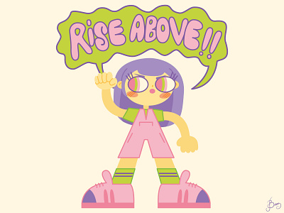 Rise Above! 8m 8m2020 adobe illustrator adobeillustrator big eyes character design digital illustration girl girl power girlpower illustration kid kids mexican pink punk vector vector art