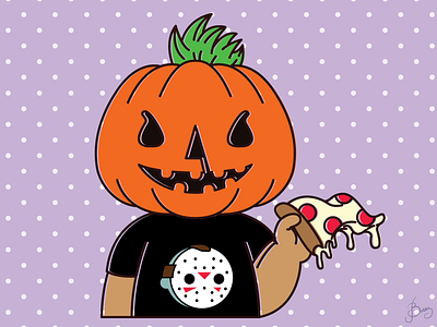 Pumpkinhead avatar adobe illustrator digital illustration friday the 13th halloween illustration jason pizza pumpkin vector vector art