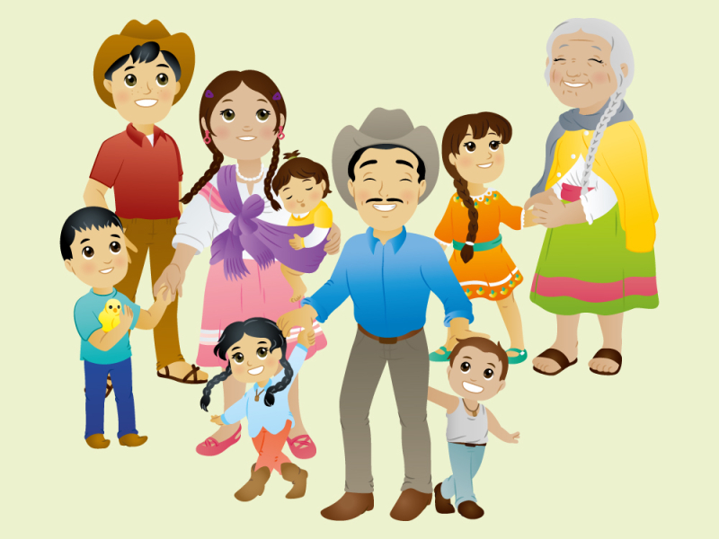 family of six cartoon