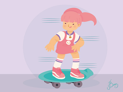 The Future is NOW adobe illustrator adobeillustrator character design digital illustration girl illustration kids pink pink hair skateboard skater skater girl skull vans vector vector art