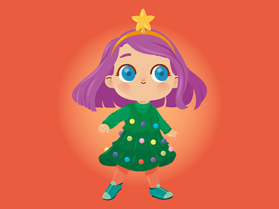 Christmas Tree adobe illustrator adobeillustrator big eyes character design children book illustration digital illustration illustration kids vector vector art