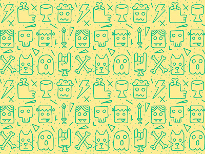 Monsters Pattern design drawing illustration lima-limon monsters pattern