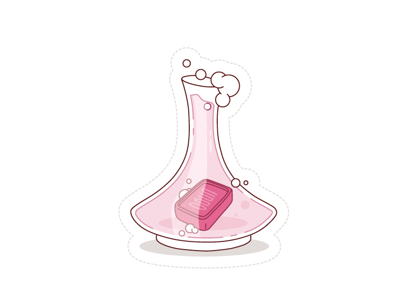 օճառ / soap rose rose wine flat decanter white bubbles bubble wash pink soap wine sticker illustration creation yerevan latters font armenia