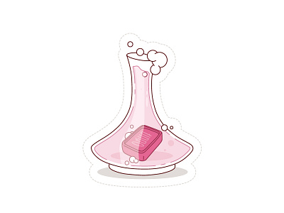 օճառ / soap armenia bubble bubbles creation decanter flat font illustration latters pink rose rose wine soap sticker wash white wine yerevan