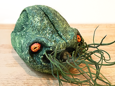 Cthulhu airplant clay creature cthulhu diety illustration octopus planters plants polymer sculpey sculpture