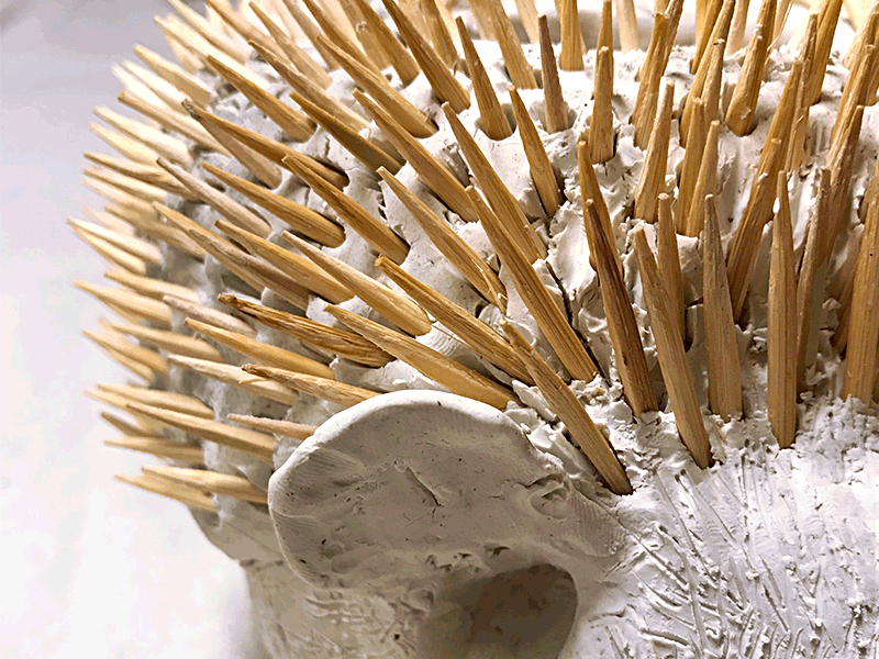 Hedgehog - WIP crafting hedgehog illustration process sculpey sculpting sculpture wip workinprogress