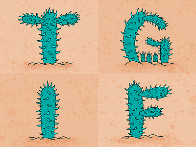 Cactype cacti cactus digitalart digitalpainting goodtype handdrawntype handlettering illustration lettering succulents succs tgif
