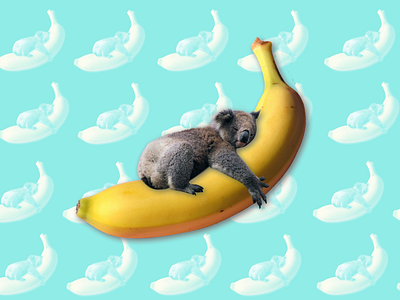 Saturday Night Fever banana blue graphic design graphic draw koala photoshop