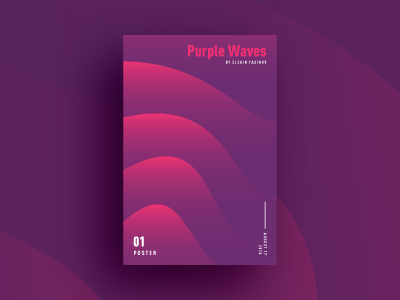 Purple Waves background design everydayposter gradient illustration lines poster posterdesign purple typography vector waves