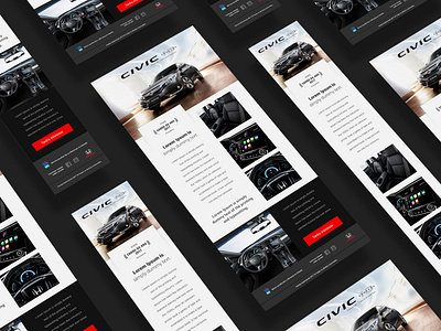 Honda Civic G10 - Responsive Newsletter adveristing branding car design flat landing mail minimal typography ui ux web