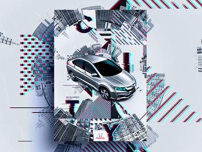 Honda City - Key Visual abstract abstract art advertising branding car city design flat keyvisual minimal tech typography web