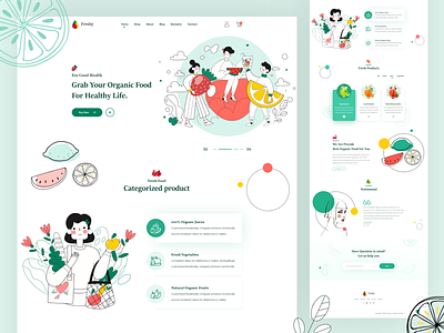Food Website colorful concept homepage illustraion landingpage minimal ui ux uidesign uxdesign web website website design