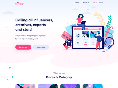 Selfie sign Landing page by Shamima Nasrin for Twinscy on Dribbble