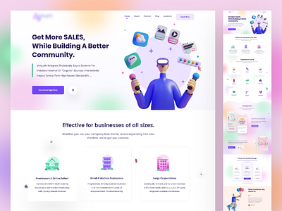 Landing Page business colorful design gradient homepage illustration landing page layout typography ui ui design ui designer uiux ux ux design ux designer web website website design