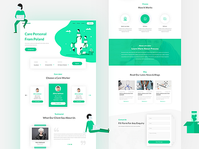 Personal Care Website Header.Jpg doctor illustration medical medical website nurse treatment ui design uiux website website design