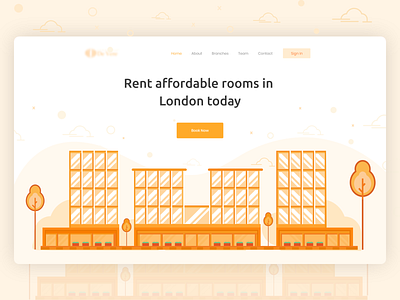 Hotel website header hero illustration hotel website illustration london ui design ui ux design ux design web website website design website header