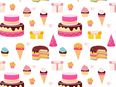Happy birthday colorful seamless pattern