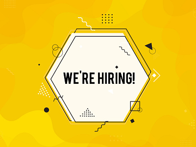 We're hiring symbol, Business recruiting concept. career creative employee employer employment hire interview job opportunity recruit recruiting recruitment sign team vacancy vacant wanted work worker yellow