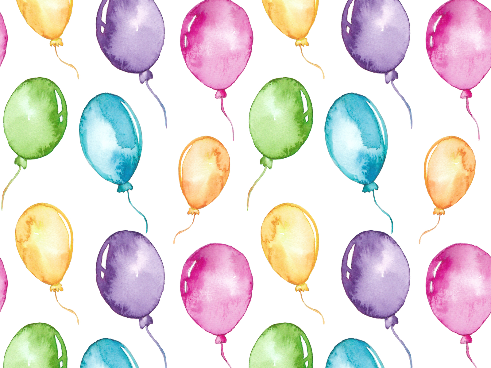 Watercolor colorful balloons seamless pattern by DesignToonsy on Dribbble