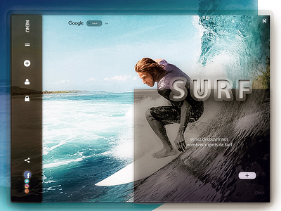 « Surf » landing graphic page