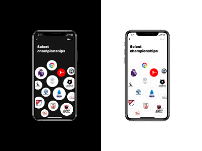 Select your preference app dark mode dashboad football mobile onboarding soccer ui ux