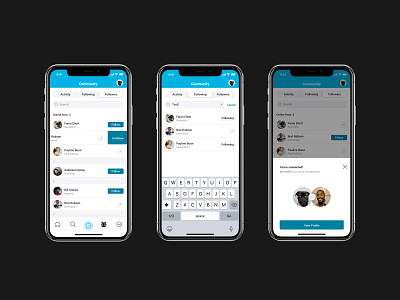 Community. Unfollow User android app application design ios ui video