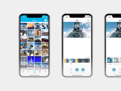 Shoot, edit and upload videos to show to your friends. 360 android gallery ui ux video