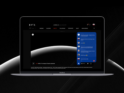 NASA website redesign. art direction black chat color nasa space tv ui ux video website