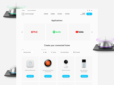 Concierge - Partners Page branding color design product smart home ui ux website