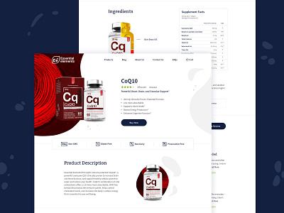 Essential Elements Product Page art direction bottle brand branding color design logo organic package product style ui vitamins website