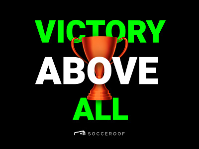 Socceroof "Victory Above All" brand color illustraion run soccer sport visual workout