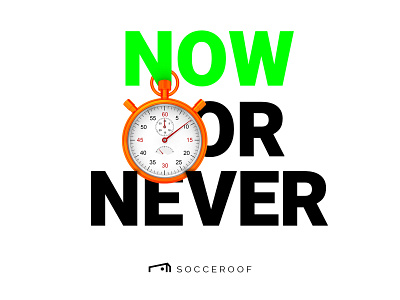Socceroof "Now or Never" brand color illustraion run soccer sport visual workout