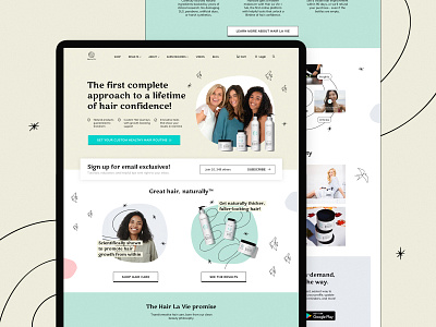 Home page art direction brand branding design hair health landing page ui ux vitamins website