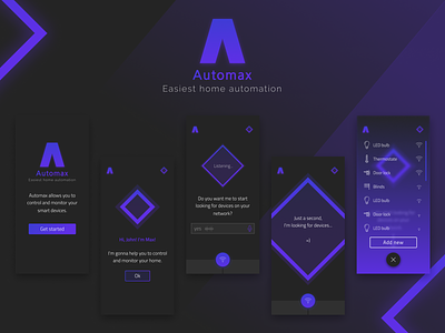 Automax - Automation App app artificial intelligence automation design flat logo ui ux