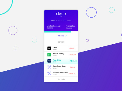 Digio App Redesign app bank card credit card design flat ui