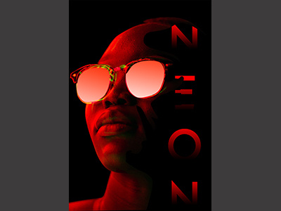 Neon poster advertisment modern simple