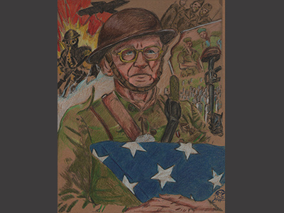 Remembering colored pencil illustration memorial day united states military veteran