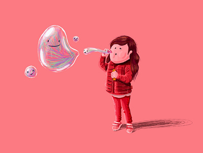 BUBBLES bubbles character childrens illustration girl gummy illustration procreate