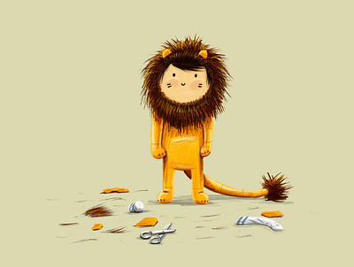 LITTLE LION character false3d illustration procreate