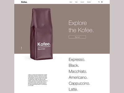 Kofee - website @concept @uidesign @visualdesign designofexperimentation