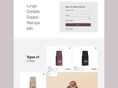 Kofee - website @concept @typography @uidesign @visualdesign designofexperimentation