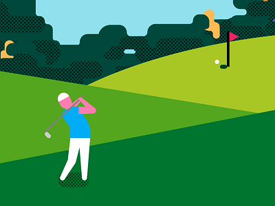 Golf Swing geomteric golf illustration minimalism vector