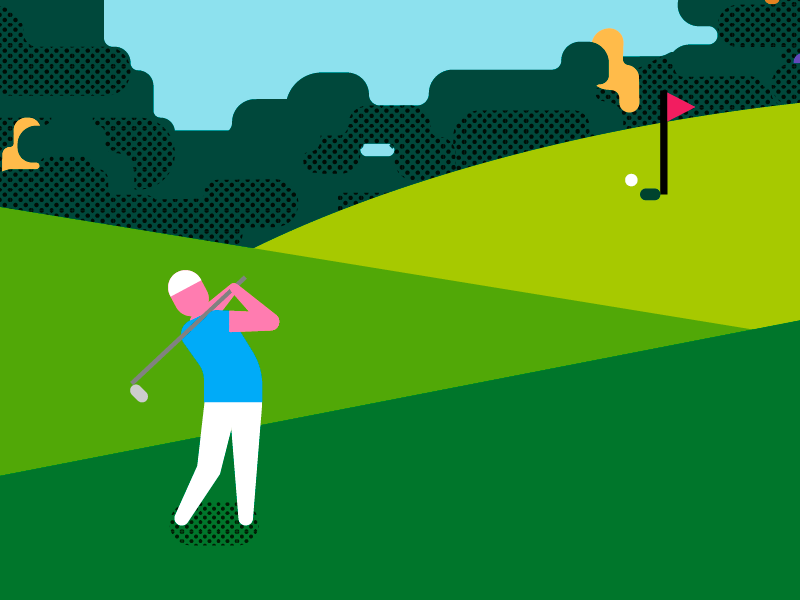 Golf Swing geomteric golf minimalism illustration vector