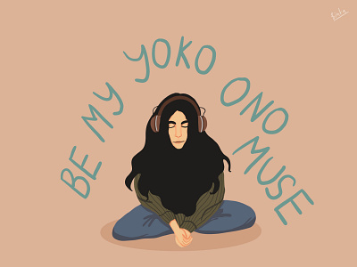 Be My Yoko Ono Muse 2d 2d art design digital art draw drawing illustration illustrator ipadpro procreate valentine