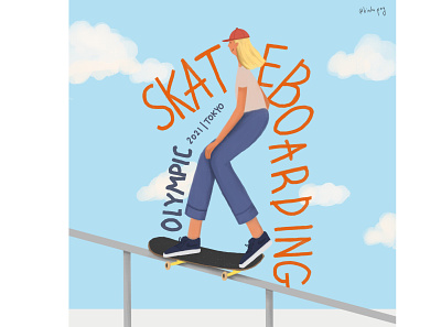 Skateboarding 2d art design digital art draw drawing illustration illustrator olympic procreate skate skateboarding skater