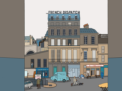 The French Dispatch 2d art design digital art draw drawing french french dispatch illustration illustrator movie procreate